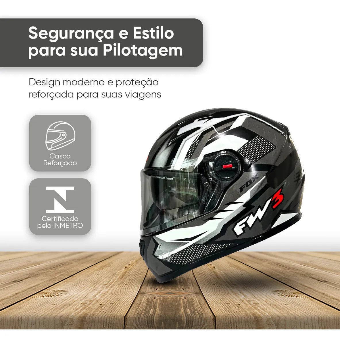 Capacete FW3 - Vista Traseira
